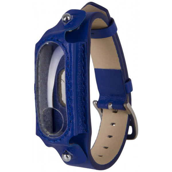 Фото - Ремешок для фитнес-браслета Xiaomi L2 Leather Belt Blue (XMB2LB-L2-BL)