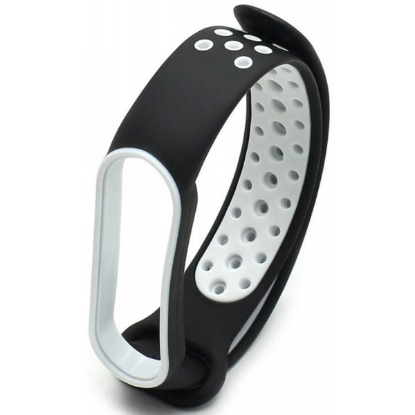 Фото - Ремешок для фитнес-браслета XOKO Sport for Xiaomi Mi Band 5/6/7 Black/White (XK-BND-SP-BKWH)