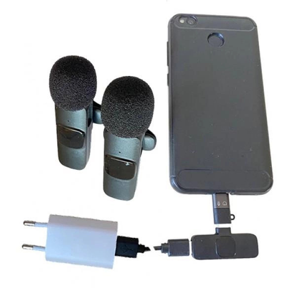 Фото - Уценка - Микрофон для смартфона XOKO K9-2 с адаптером Lightning-Type-C (XK-K9-2BK)