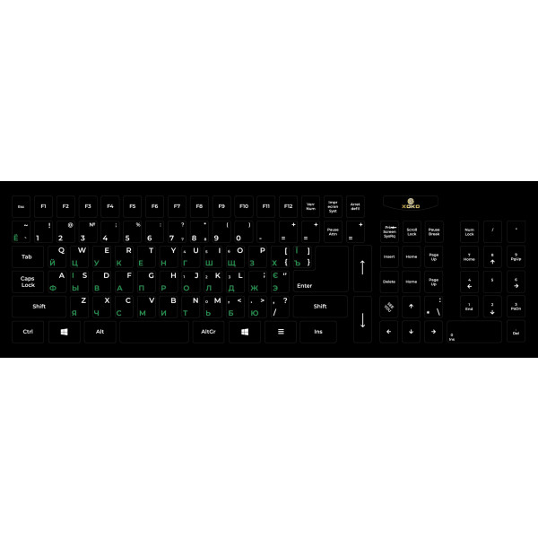 Фото - Наклейки на клавиатуру XOKO 109 клавиш Укр./Англ./Рус. (XK-KB-STCK-BG)