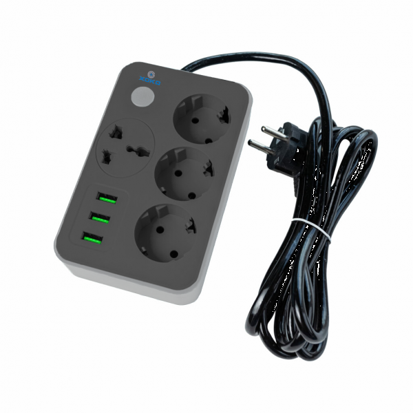 Фото - Сетевой фильтр XOKO 2 м 3 EU розетки 1 международная розетка 3 USB Gray (XK-SP-3-3-1-SL) Фото - Сетевой фильтр XOKO 2 м 3 EU розетки 1 международная розетка 3 USB Gray (XK-SP-3-3-1-SL)