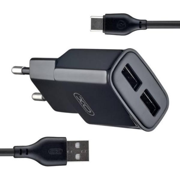 Фото - Сетевое зарядное устройство XO L92C 2USB/2.4A + USB-Type-C (XO-L92C-T)