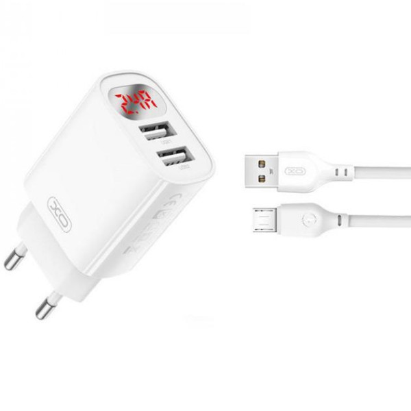 Фото - Сетевое зарядное устройство XO L95 2USB/2.4A + USB-MicroUSB (XO-L95-M)