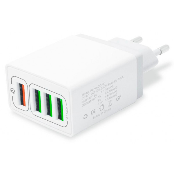 Фото - Сетевое зарядное устройство XOKO QC-405 4 USB 6.2A White (QC-405-WH)