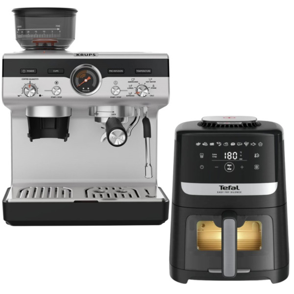 Фото - Комплект техники Кофеварка Krups XP804T10 PRECISION+ Мультипечь Tefal EY5568E0 EASY FRY SILENCE XL