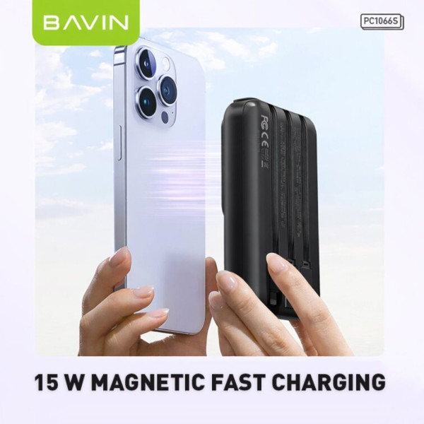 Фото - Батарея мобильная Bavin PC1066S 10000 mAh 22.5W Black (Y-PC1066S-BK)