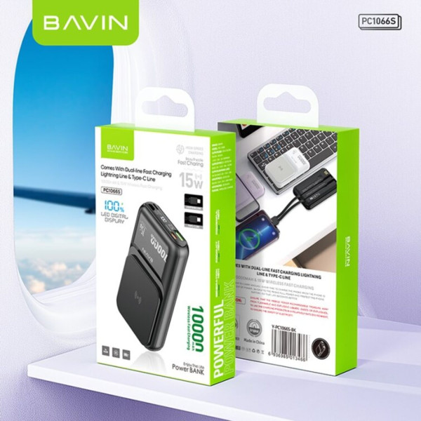 Фото - Батарея мобильная Bavin PC1066S 10000 mAh 22.5W Black (Y-PC1066S-BK)