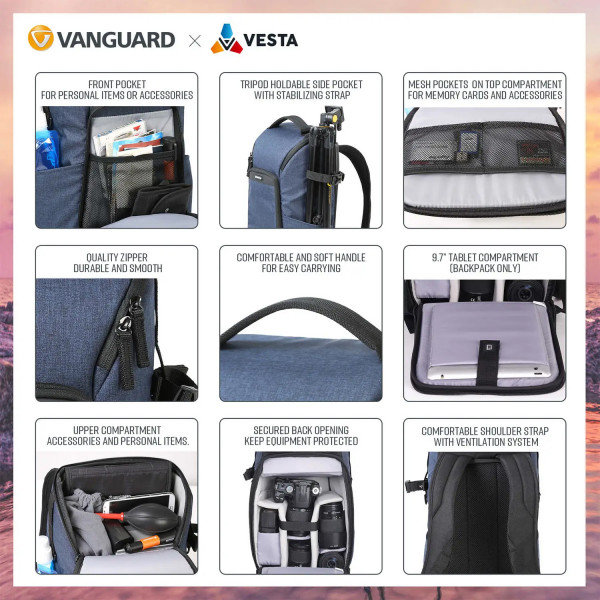 Фото - Рюкзак для фотокамеры со смен.объективом Vanguard Vesta Aspire 41 Navy (Vesta Aspire 41 NV)