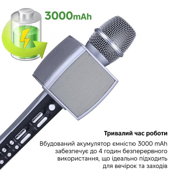 Фото - Микрофон вокальный беспроводной Magic Karaoke YS-98 Silver