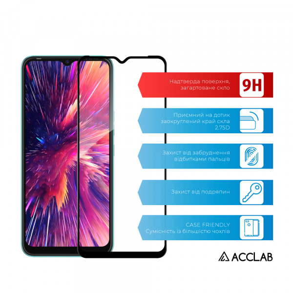 Фото - Защитное стекло для смартфона ACCLAB Full Glue for Tecno Spark Go 2022 (1283126542305)
