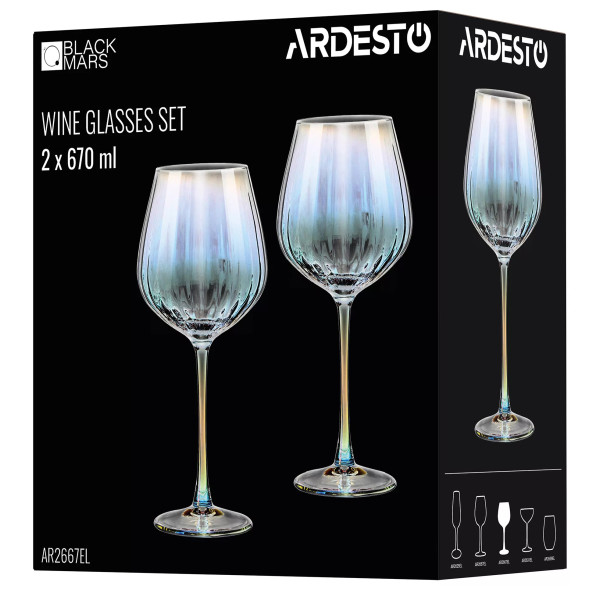 Фото - Набор бокалов Ardesto Black Mars Zenith 670 мл 2 шт. (AR2667EL)