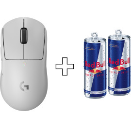 Мышь беспроводная игровая Logitech G Pro X Superlight 2 SE Lightspeed White + энергетический напиток Red Bull 0,25 л (x2)