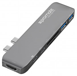 Купить Хаб USB Promate Machub-PRO Space Grey Купить Хаб USB Promate Machub-PRO Space Grey