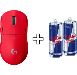 Мышь беспроводная игровая Logitech G Pro X Superlight 2 SE Lightspeed Red + энергетический напиток Red Bull 0,25 л (x2)