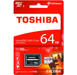 Купить Карта памяти Toshiba Exceria M302 microSDXC 64GB UHS-I + U3 adapter (THN-M302R0640EA) Купить Карта памяти Toshiba Exceria M302 microSDXC 64GB UHS-I + U3 adapter (THN-M302R0640EA)