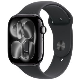 Смарт-часы Apple Watch Series 11 GPS 46mm Jet Black Aluminium Case with Black Sport Band - M/L