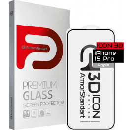 Защитное стекло для смартфона Armorstandart Icon 3D for Apple iPhone 15 Pro Black (ARM68215)