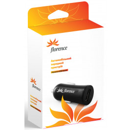 Купить Автомобильное зарядное устройство Florence USB black, 1200mA (CC12-USB) Купить Автомобильное зарядное устройство Florence USB black, 1200mA (CC12-USB)