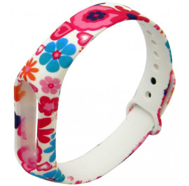 Купить Ремешок для фитнес-браслета Molife MiBand2 Silicone Casual 16 White/Pink Flowers Купить Ремешок для фитнес-браслета Molife MiBand2 Silicone Casual 16 White/Pink Flowers