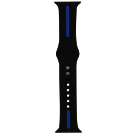 Купить Ремешок для смарт-часов Molife Apple Watch Silicone Stripe Band Black/Blue 38mm Купить Ремешок для смарт-часов Molife Apple Watch Silicone Stripe Band Black/Blue 38mm