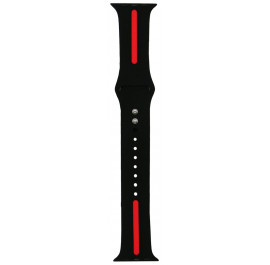 Купить Ремешок для смарт-часов Molife Apple Watch Silicone Stripe Band Black/Red 42mm Купить Ремешок для смарт-часов Molife Apple Watch Silicone Stripe Band Black/Red 42mm