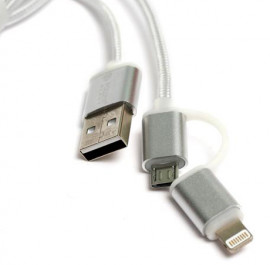 Купить Кабель синхронизации данных PowerPlant USB 2.0-MicroUSB-Lightning 1m Silver (KD00AS1290) Купить Кабель синхронизации данных PowerPlant USB 2.0-MicroUSB-Lightning 1m Silver (KD00AS1290)