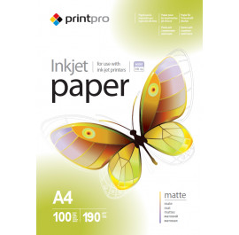 Купить Фотобумага PrintPro 190g/m2, A4, 100л (PME190100A4) Купить Фотобумага PrintPro 190g/m2, A4, 100л (PME190100A4)