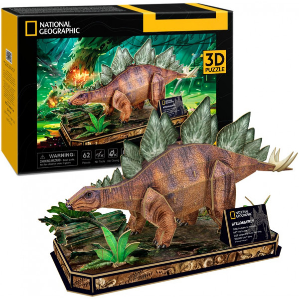 Акция на 3D пазли Cubic Fun National Geographic Dino "Стегозавр" (DS1054h) от Comfy UA