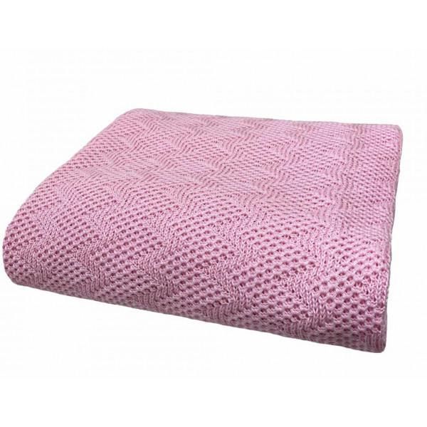 Акція на Плед полуторний Прованс Діно зигзаг Рожевий 130х170 см (022436) від Comfy UA