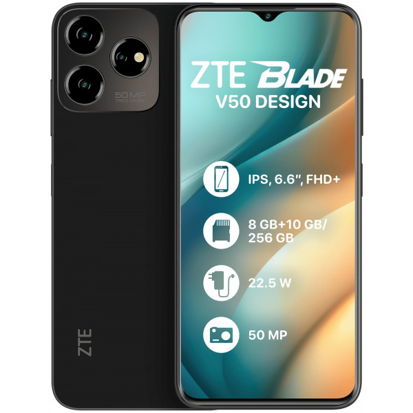 Акція на Смартфон ZTE Blade V50 Design 8/256Gb Black від Comfy UA