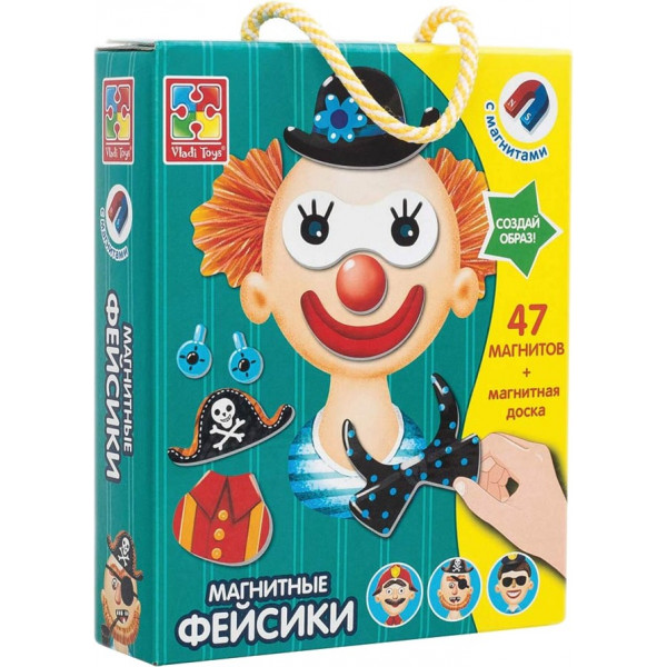 Акция на Настільна гра магнітна (3-4 роки) Vladi Toys Фейсик (рус) (VT3702-09) от Comfy UA