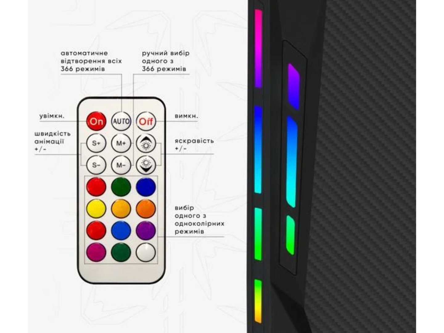 Стіл з електрорегулюванням висоти Mealux PowerDesk Carbon RGB (EVO-201 Carbon / B) — фото 12