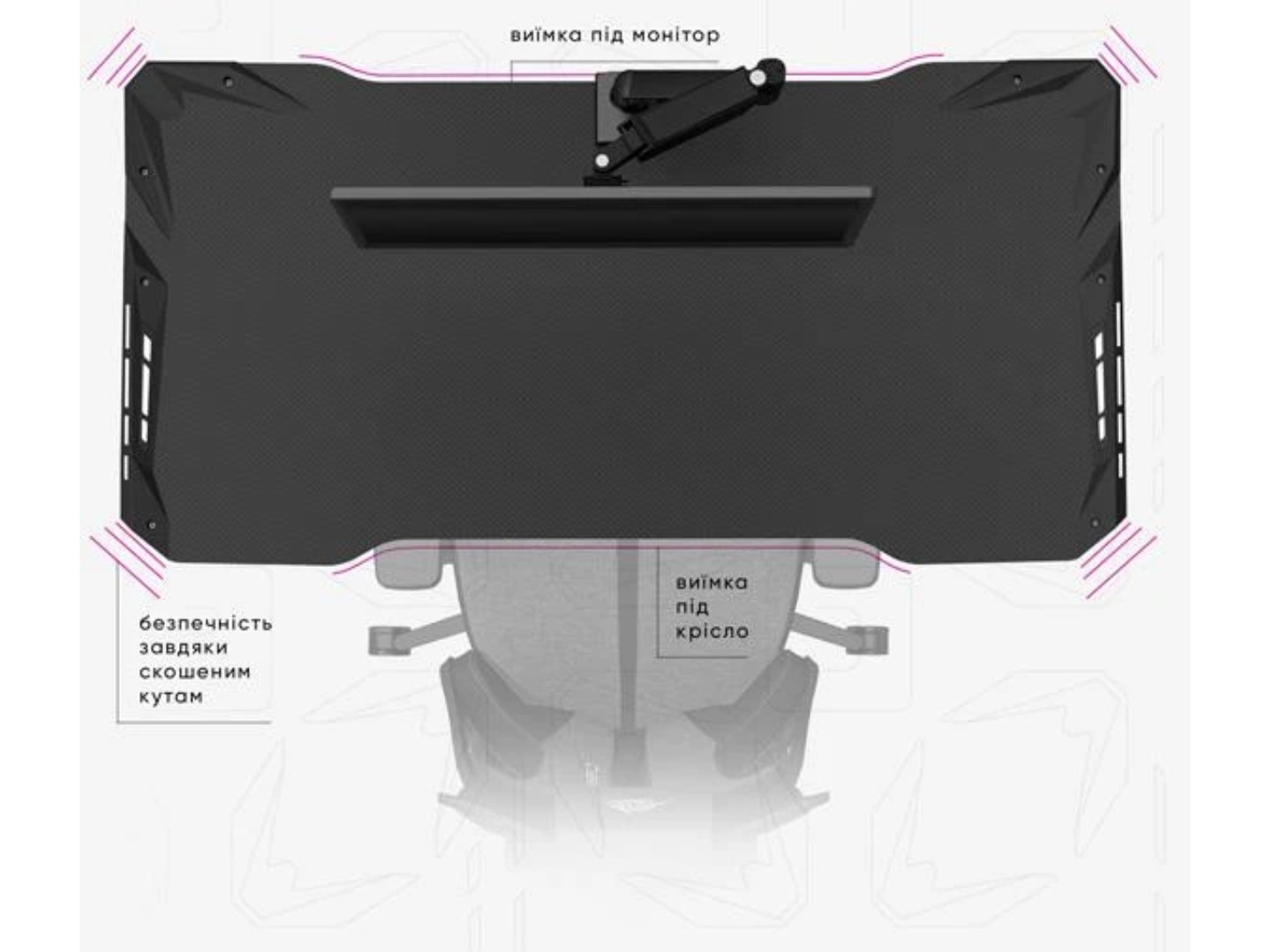 Стіл з електрорегулюванням висоти Mealux PowerDesk Carbon RGB (EVO-201 Carbon / B) — фото 9