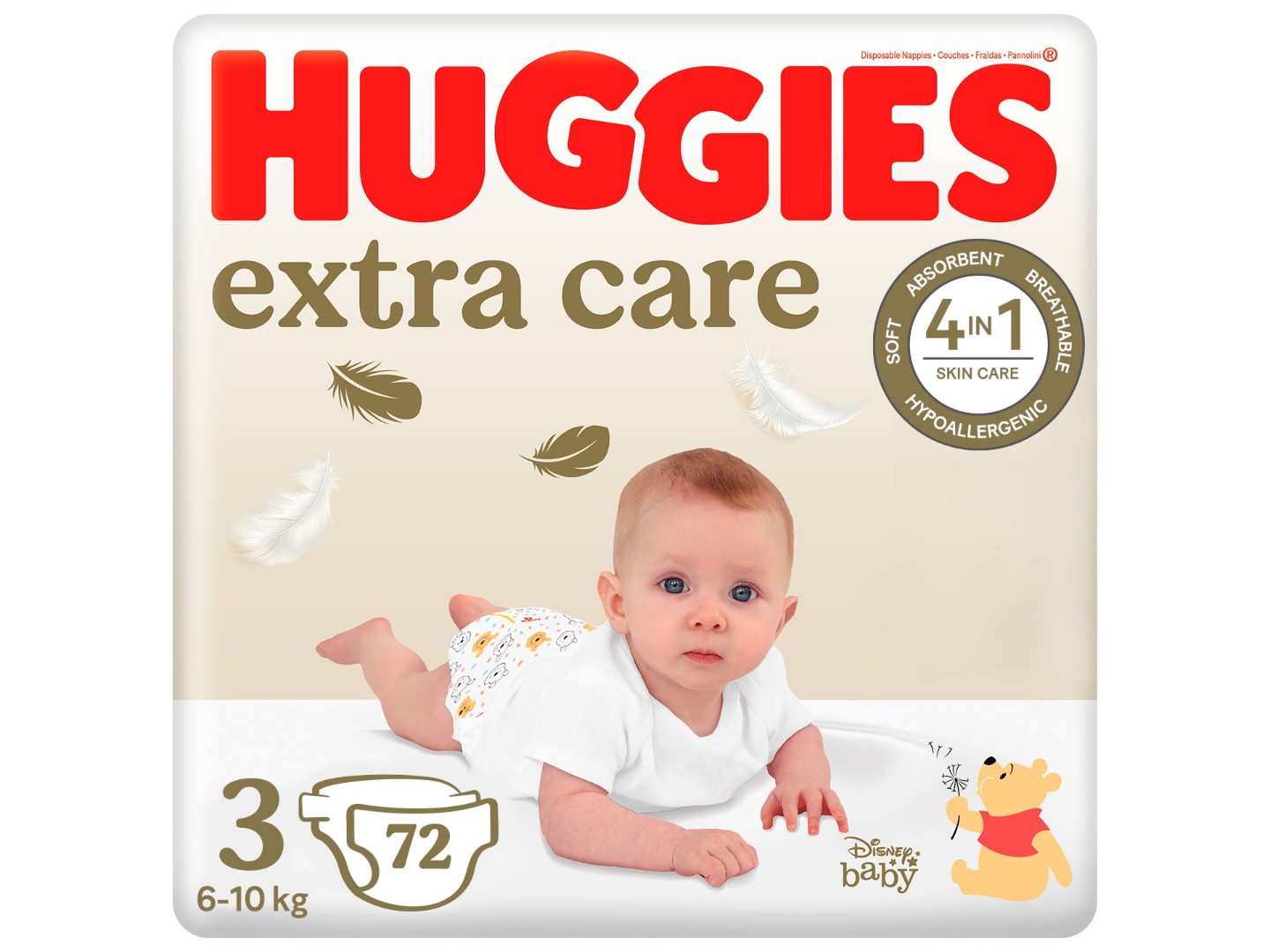 Одноразові підгузки Huggies Extra Care Розмір 3 (6-10 кг), 72шт. (5029053578095)