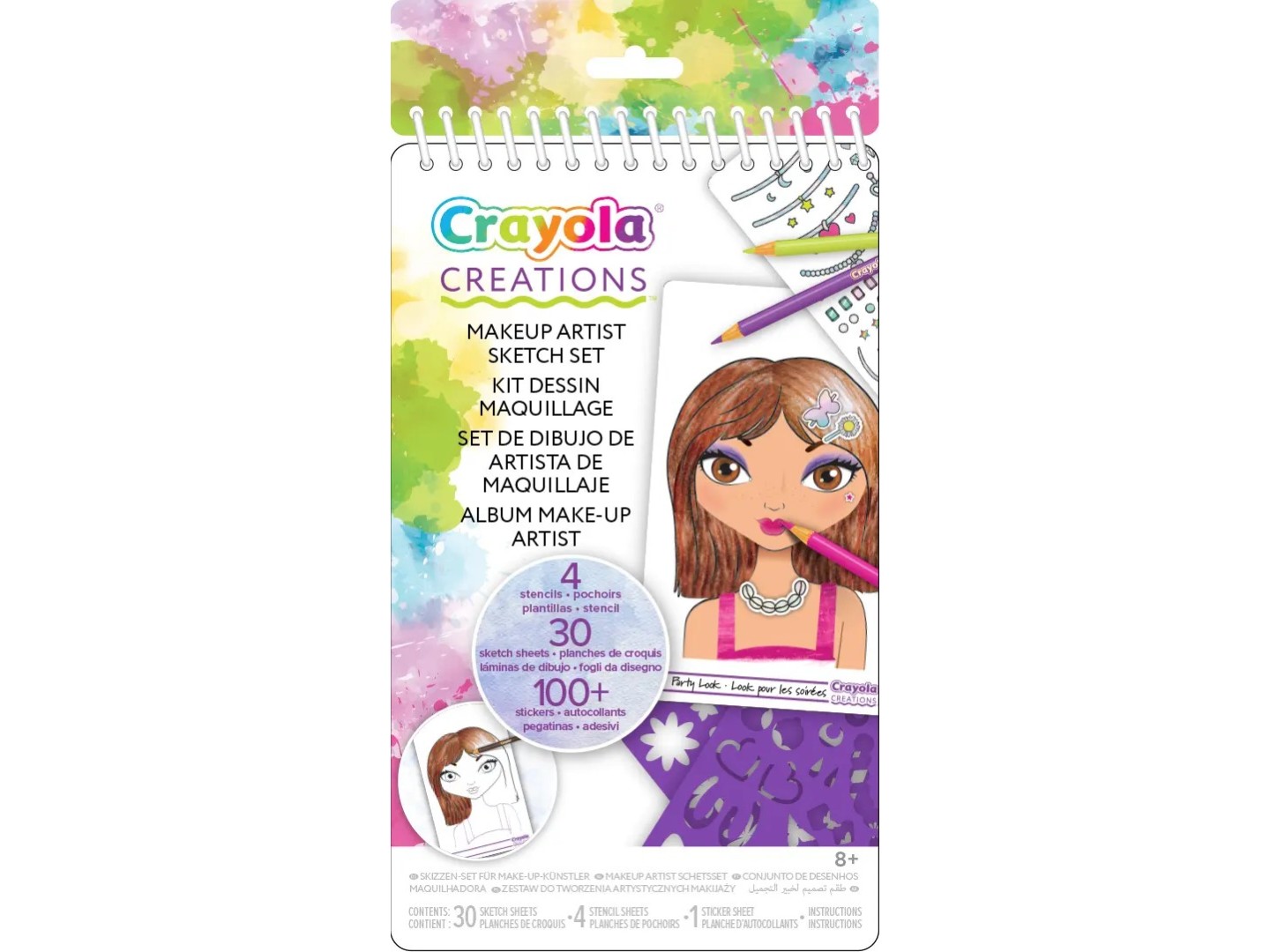 Набір для творчості мікс Crayola ''Юний візажист'' маленький, з наліпками та трафаретами, 30 стор. (04-1055) — фото 1