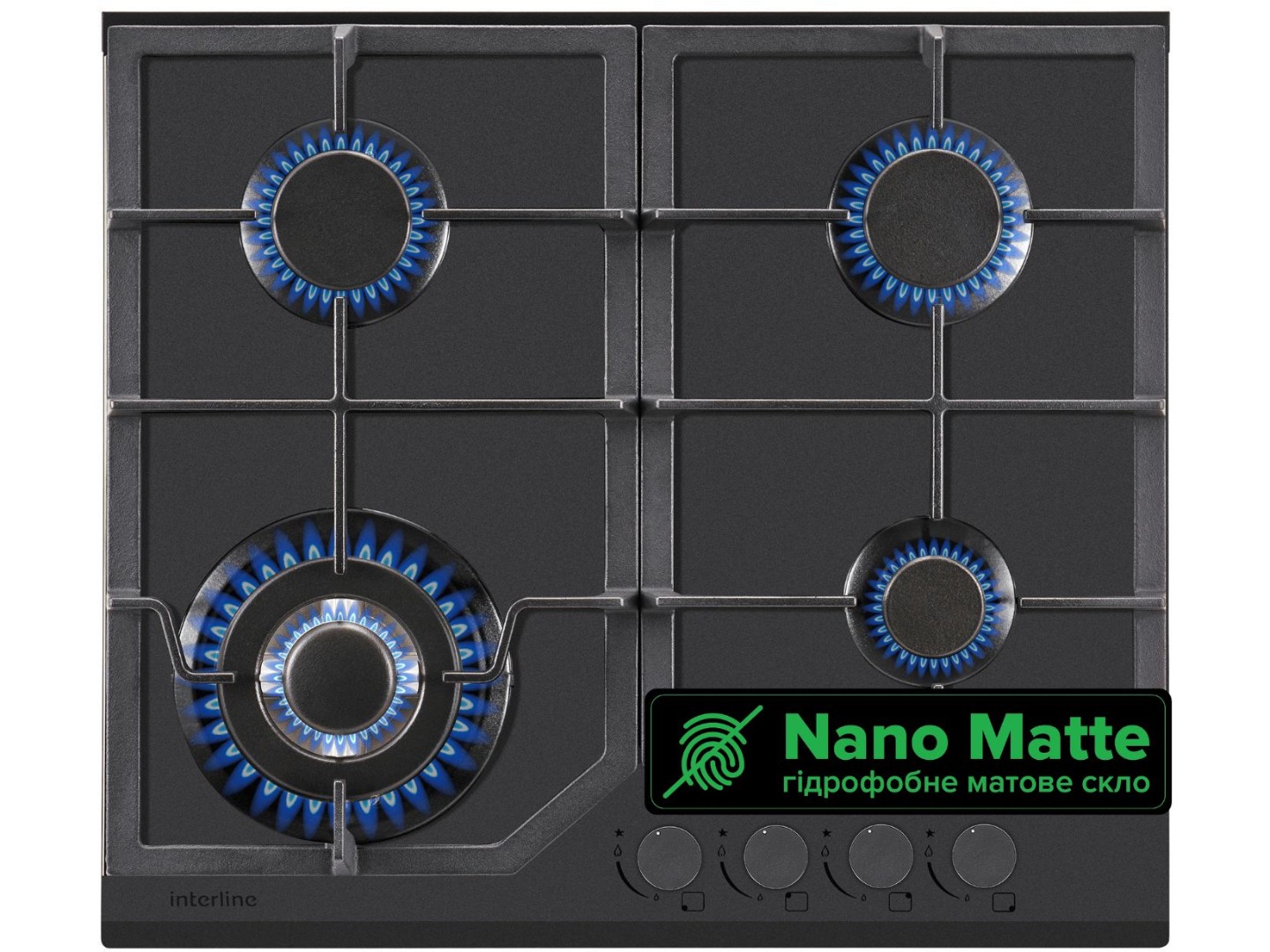 Варильна поверхня газова Interline HGG 760 FGT BA Nano Matte