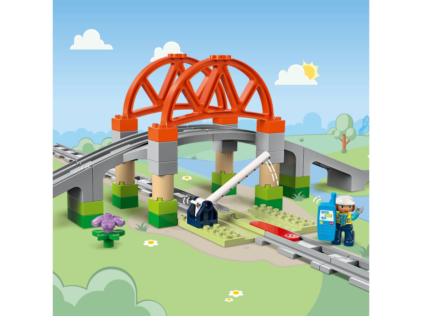 Конструктор LEGO DUPLO Town Додатковий набір. Залізничний міст і колії (10426) — фото 8
