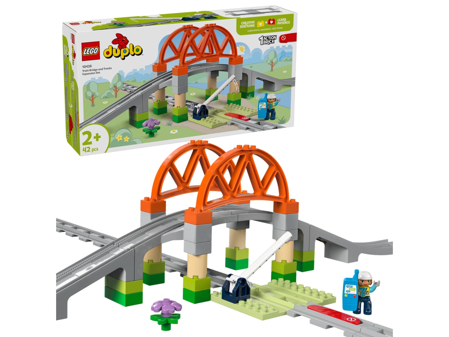 Конструктор LEGO DUPLO Town Додатковий набір. Залізничний міст і колії (10426) — фото 1