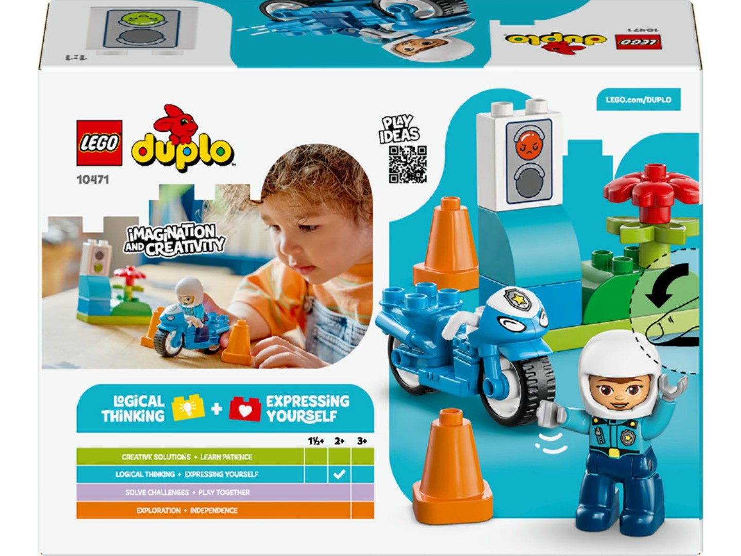 Конструктор LEGO DUPLO Town Синій поліцейський мотоцикл (10471) — фото 2