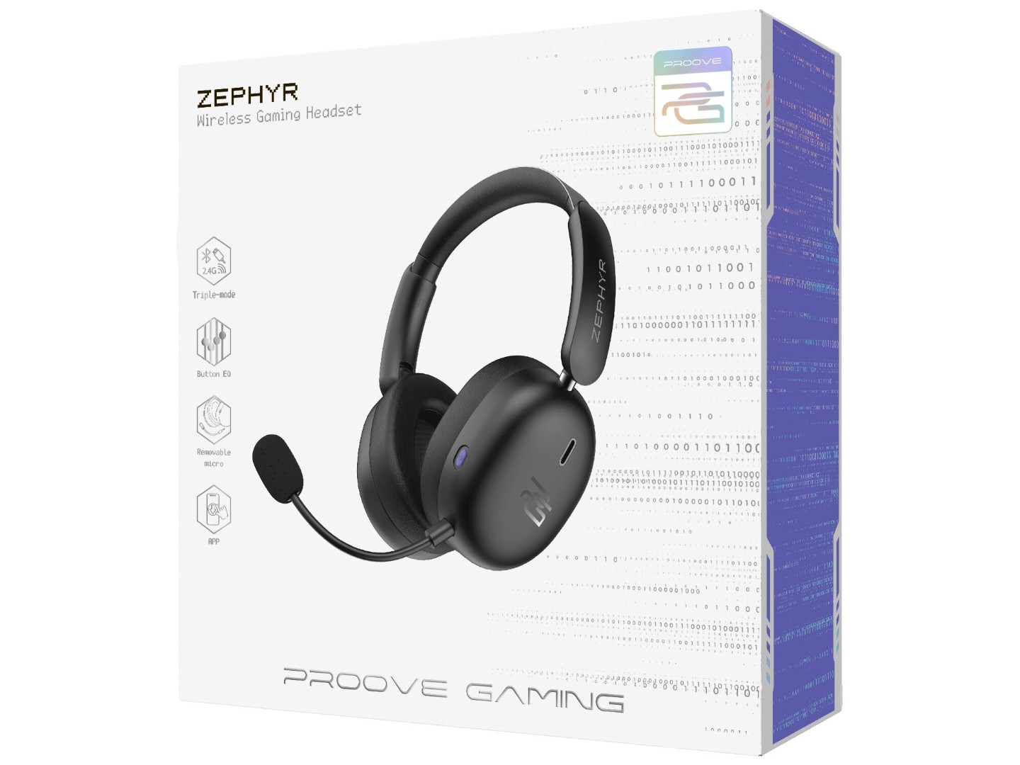 Гарнітура бездротова ігрова Proove Gaming Zephyr APP black/purple (WHZP00022001) — фото 10
