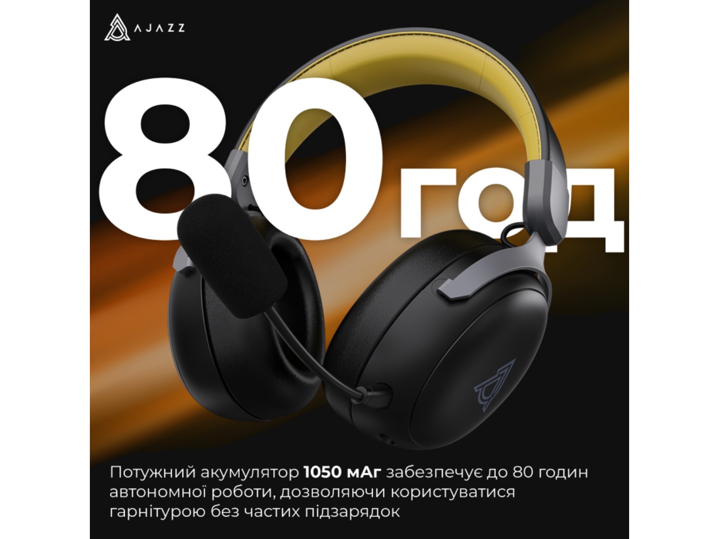 Гарнітура бездротова ігрова Ajazz AHM08 MAX 3-Mode Black (AHM08-MAX-BGY) — фото 5