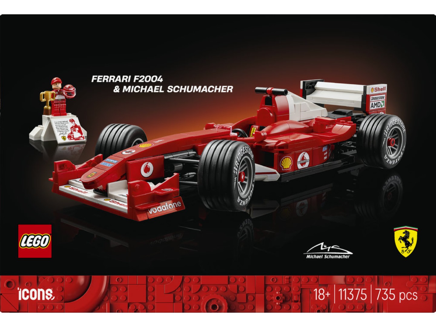 Конструктор LEGO Icons Ferrari F2004 та Michael Schumacher (11375) — фото 12