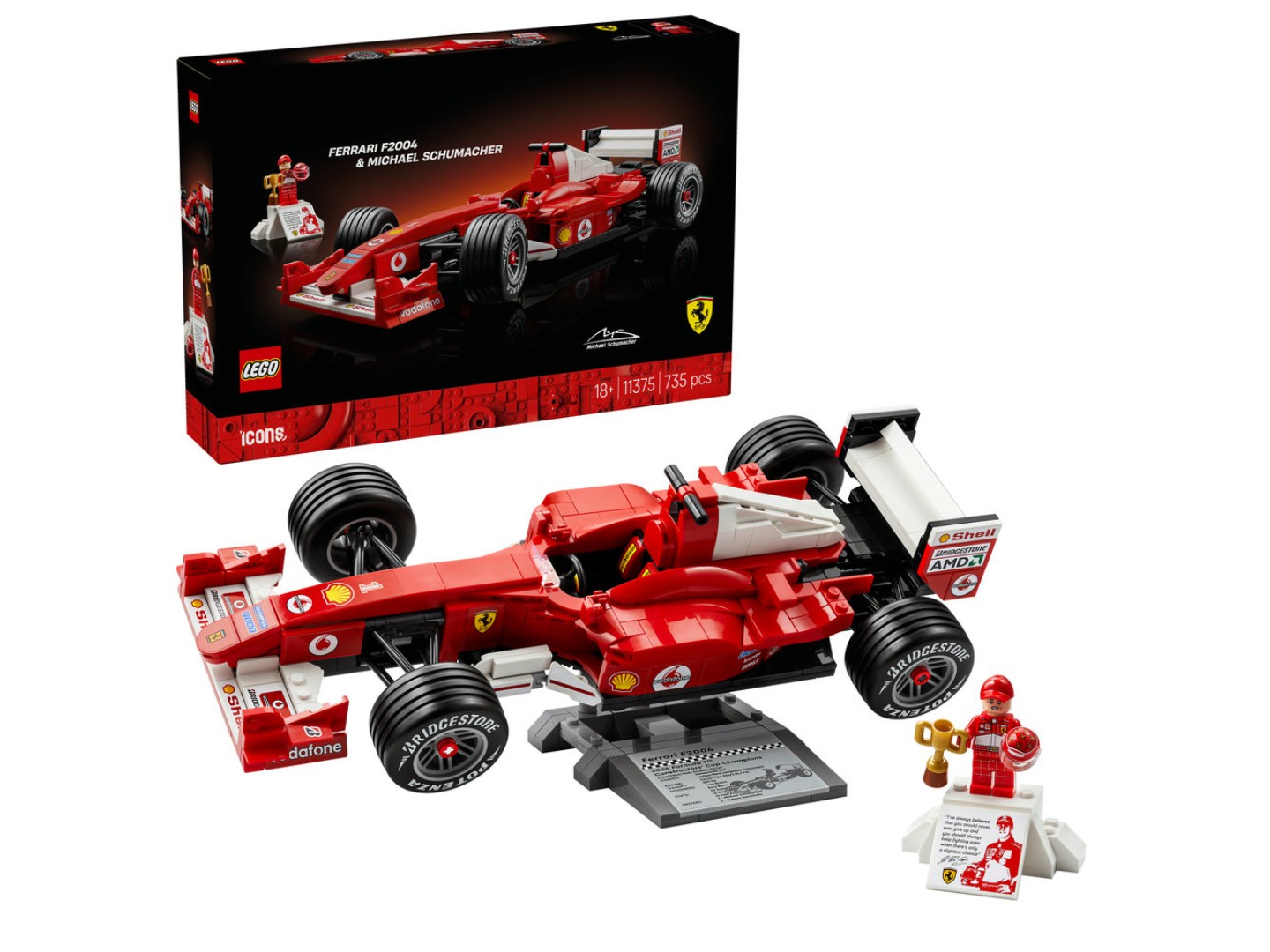 Конструктор LEGO Icons Ferrari F2004 та Michael Schumacher (11375) — фото 1