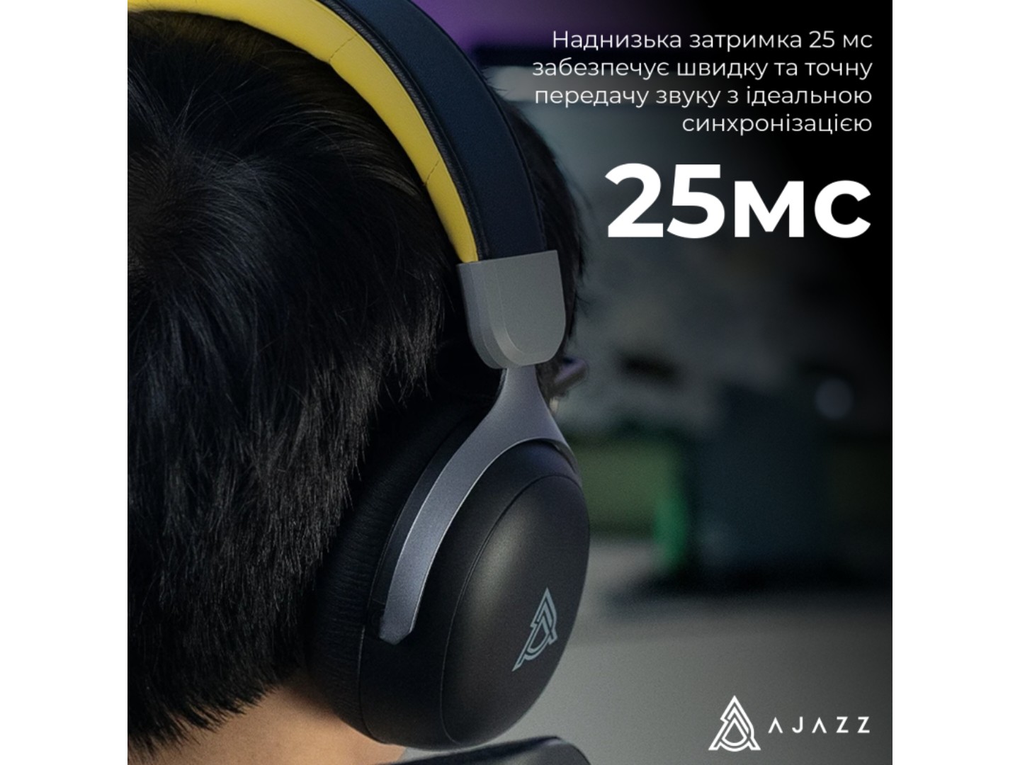 Гарнітура бездротова ігрова Ajazz AHM08 MAX 3-Mode Black (AHM08-MAX-BGY) — фото 6
