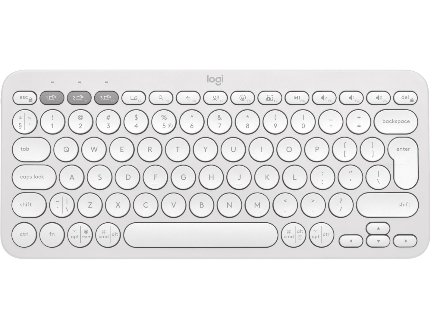 Клавіатура бездротова Logitech K380s Pebble Keys 2 White Bluetooth (920-011852)
