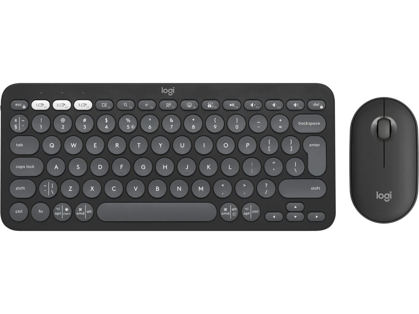 Клавіатура + миша бездротова Logitech Pebble 2 Combo Graphite Wireless (920-012239)