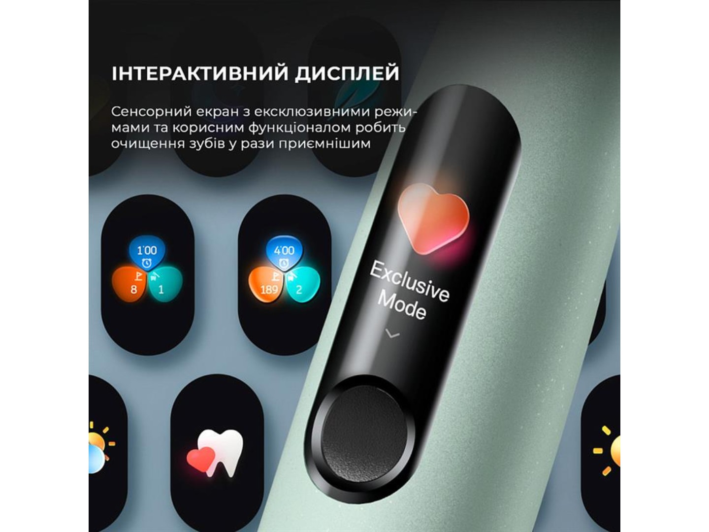 Зубна щітка електрична Oclean X Ultra Set Green (OLED) (6970810553505) — фото 5