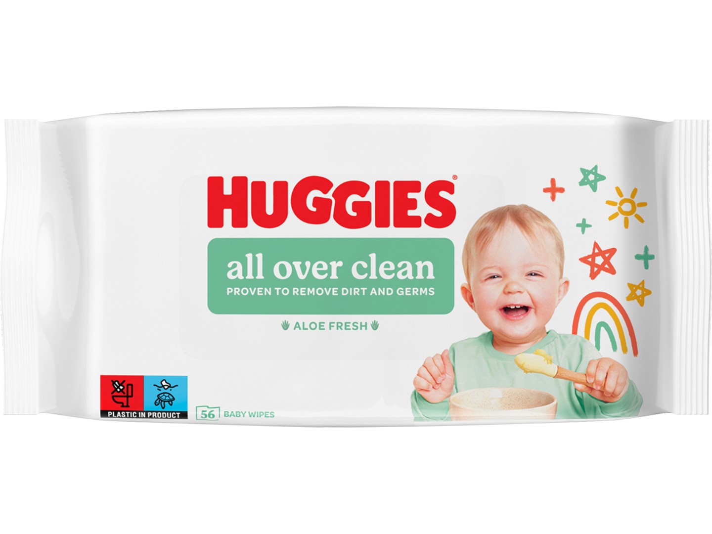 Серветки вологі для дітей Huggies All Over Clean, 56 шт. — фото 1