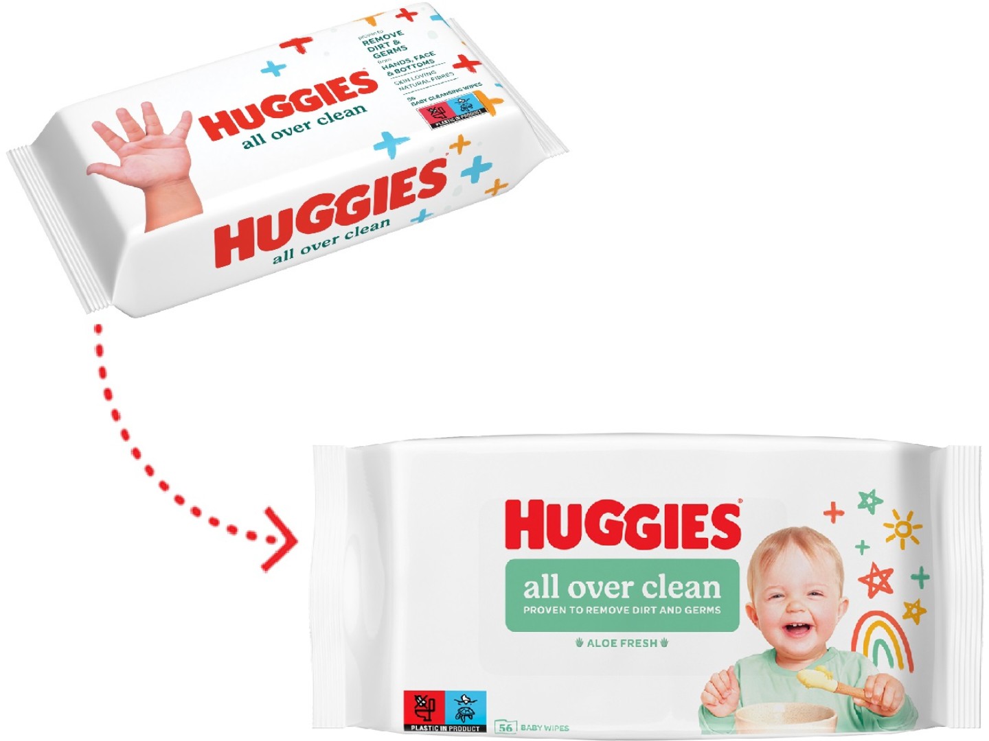 Серветки вологі для дітей Huggies All Over Clean, 56 шт. — фото 2