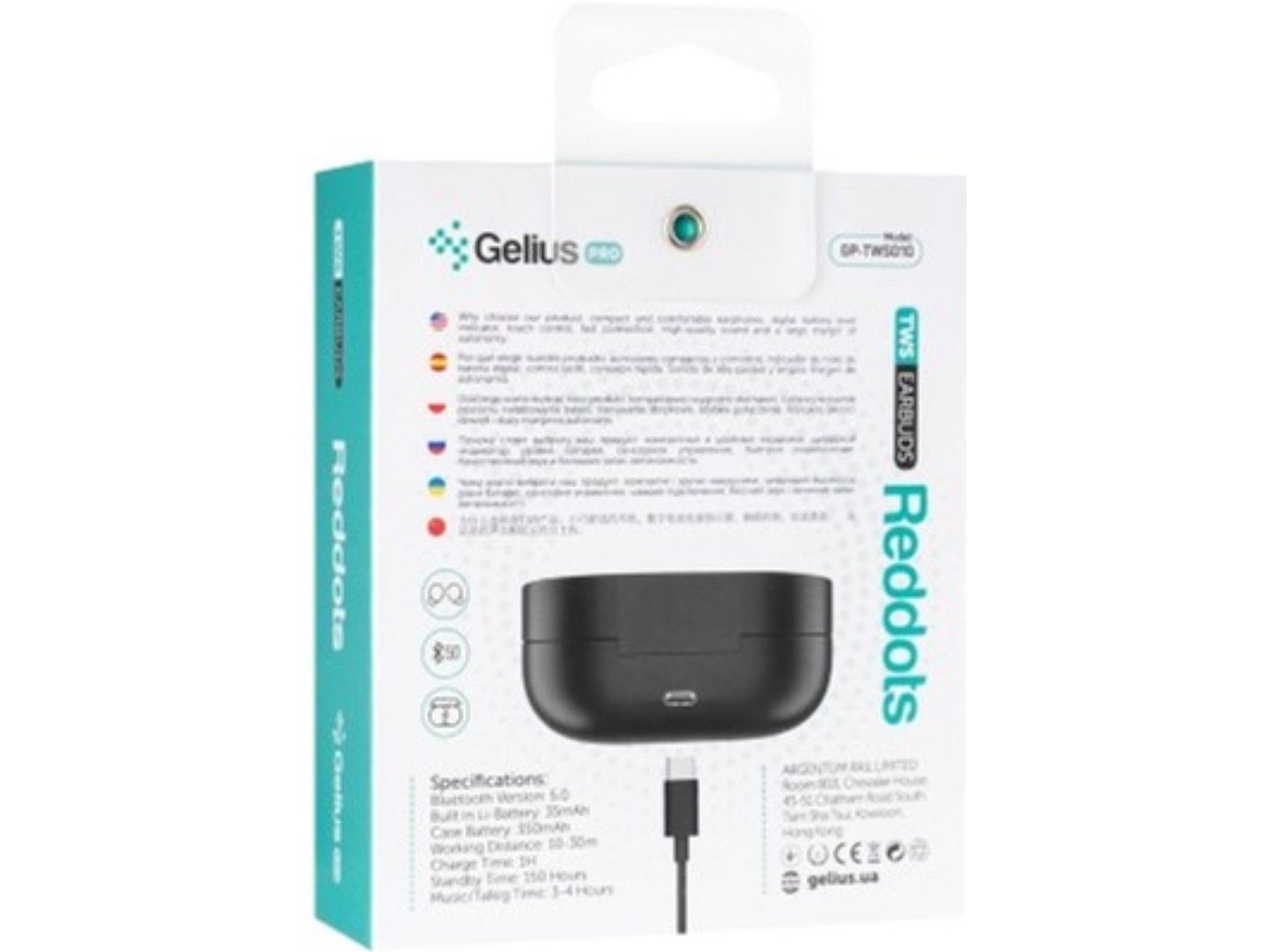 Навушники вкладиші бездротові TWS Gelius Pro Reddots TWS Earbuds GP-TWS010 Black (00000082297) — фото 11